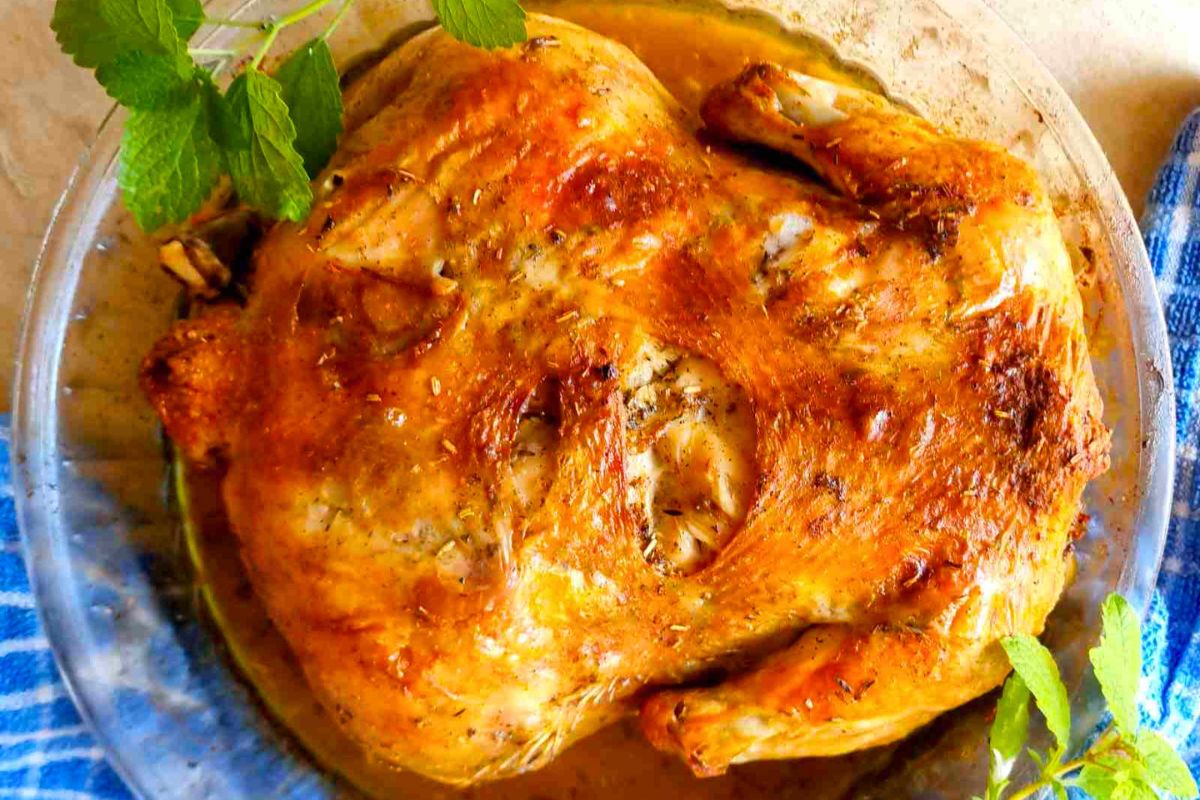 Roast Chicken with Garlic Butter in a bowl.