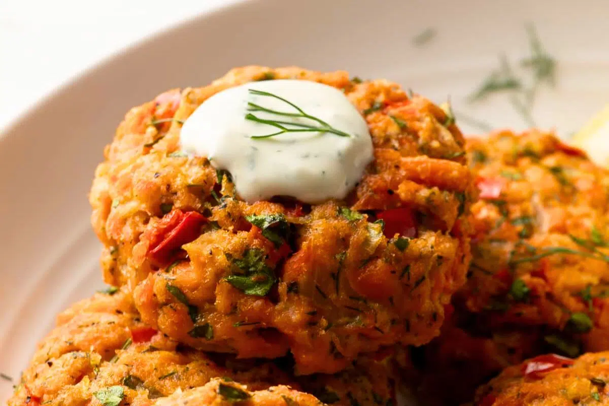 Salmon Cakes close up look.