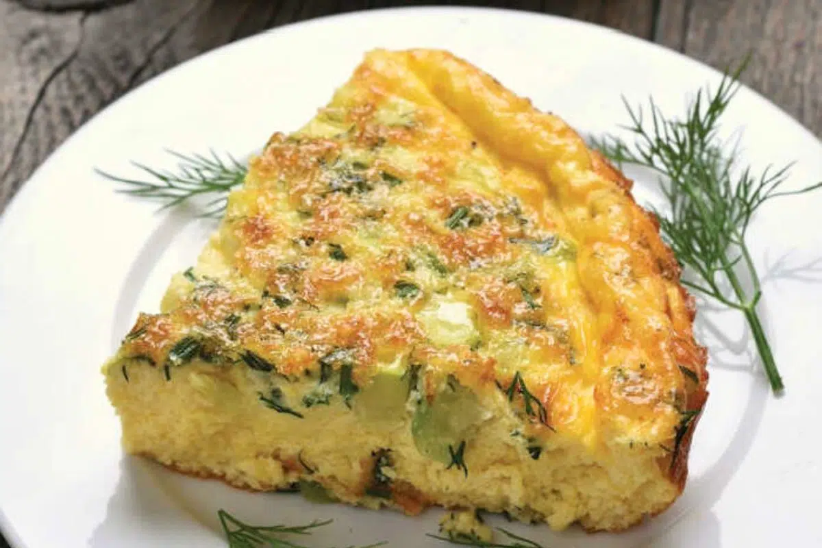 Herbed Spanish Omelet close up look.