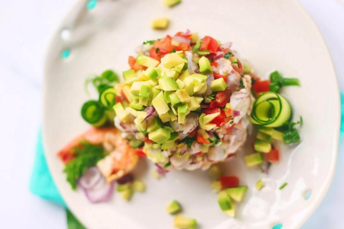 Fresh zesty shrimp ceviche.