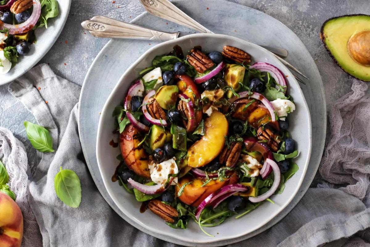 A grilled peach salad.