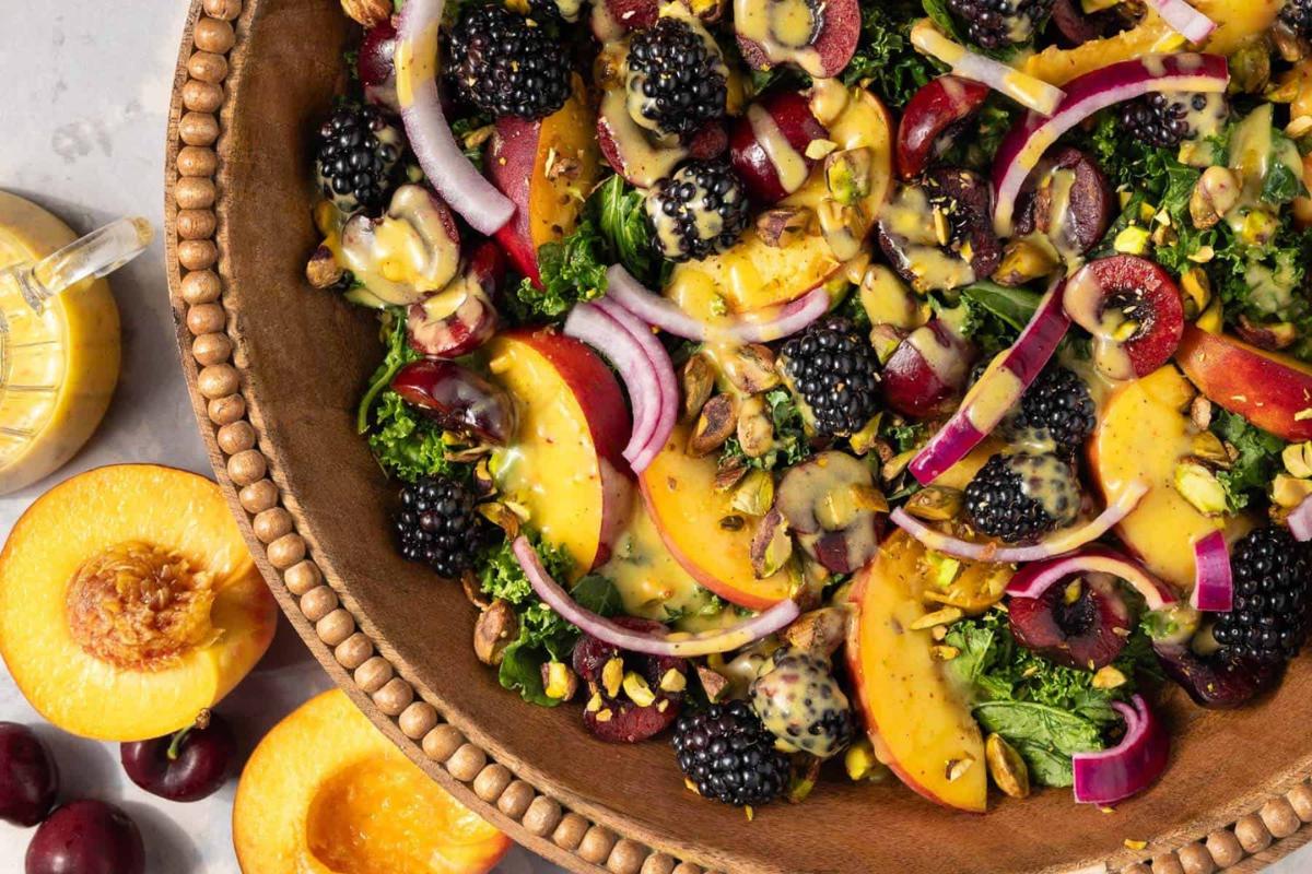 A kale peach salad.