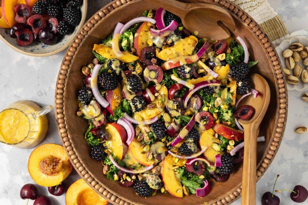 A kale peach salad.