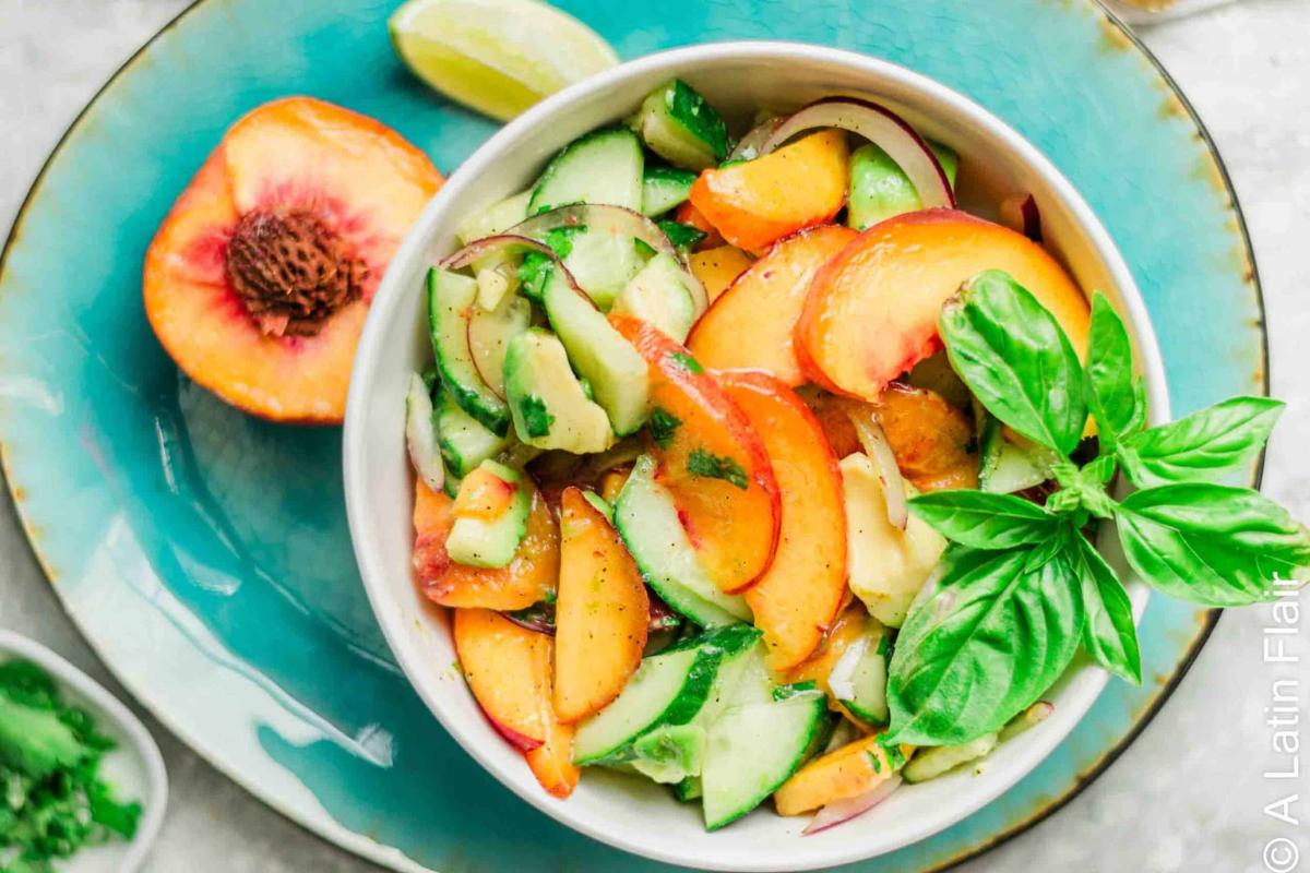 A peach avocado salad.