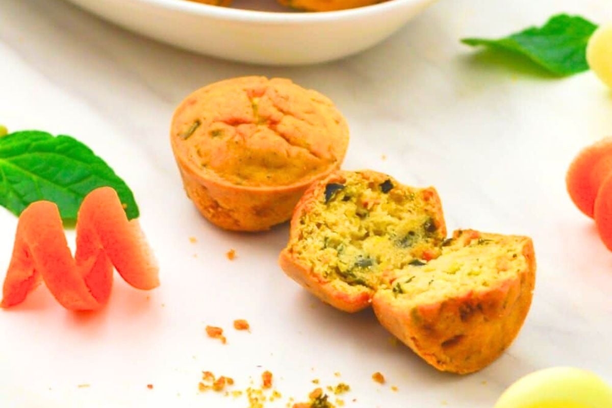 Baked Mini Vegetable Frittata on a table.