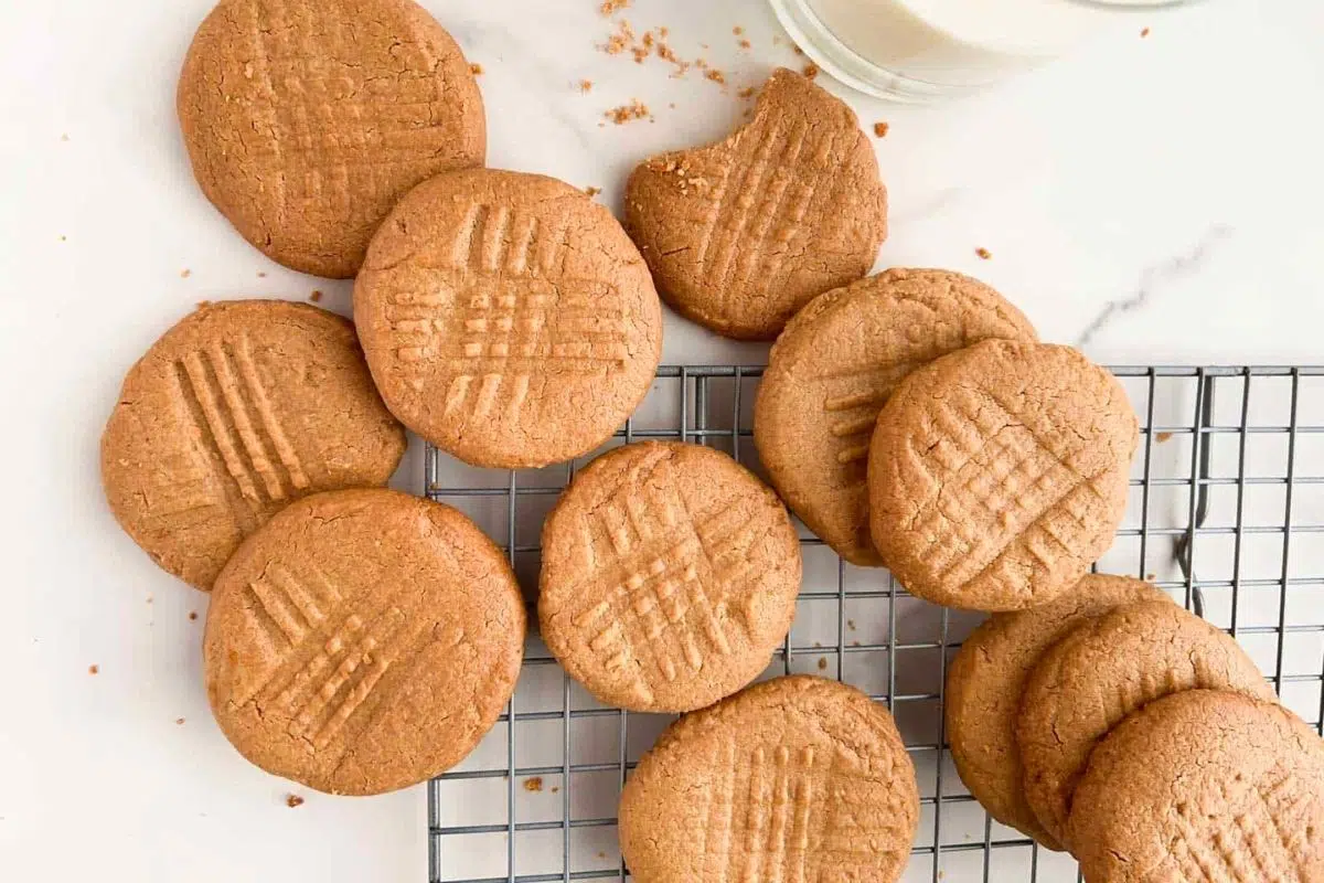Peanut Butter Cookies overhead view.