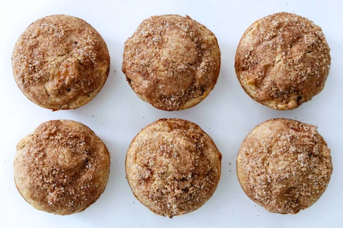 Apple Cinnamon Muffins overhead view.