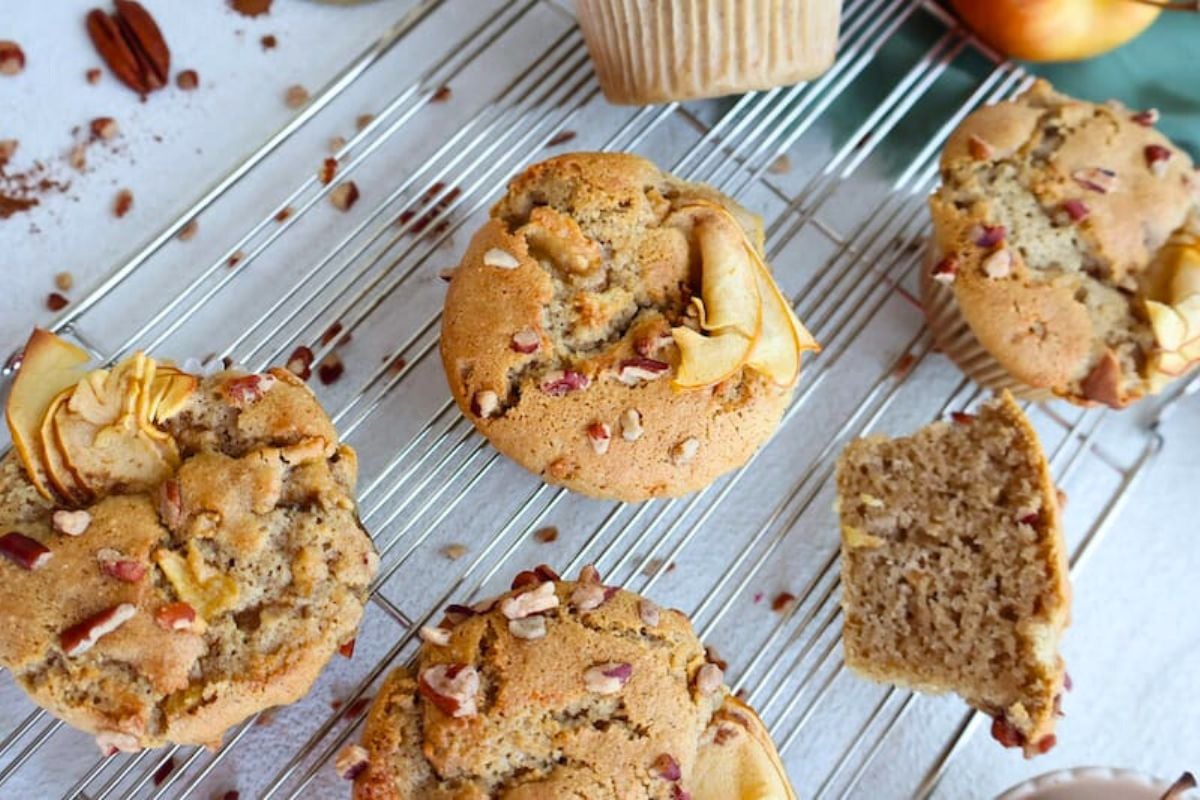 Apple Vanilla Muffins overhead view.