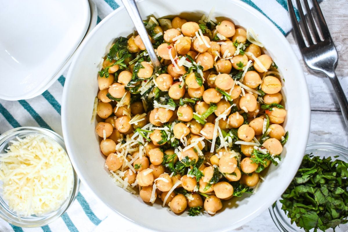 Chickpea Salad overhead view.