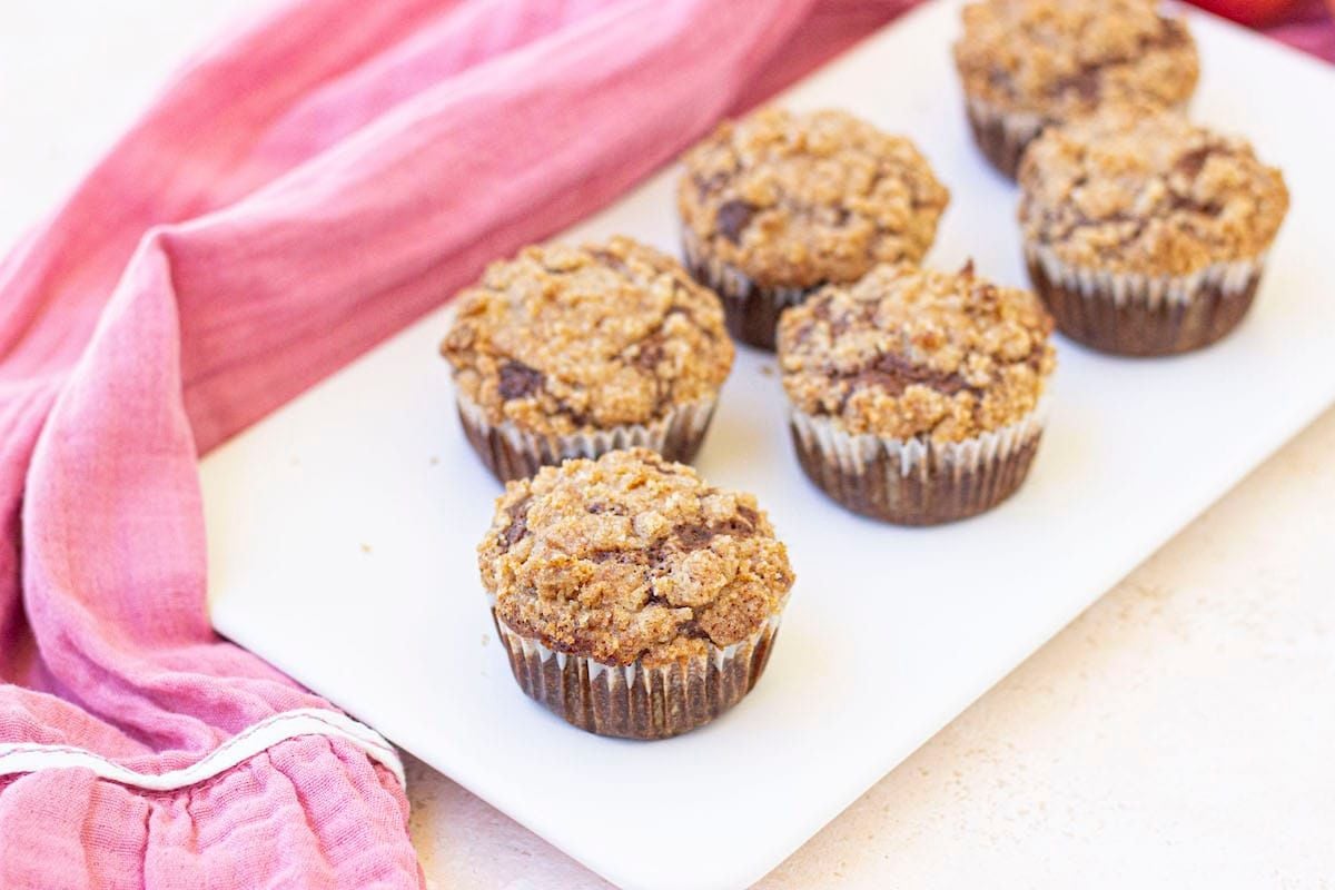Apple Muffins served on a plate.