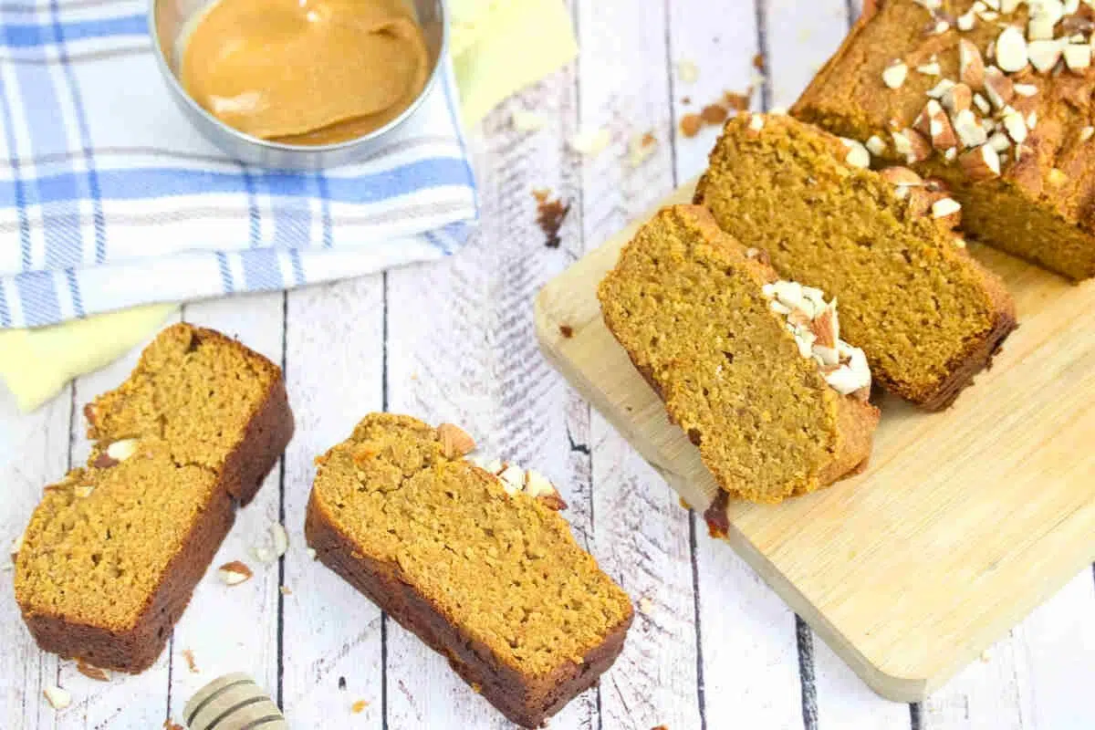 Protein Pumpkin Bread overhead view.