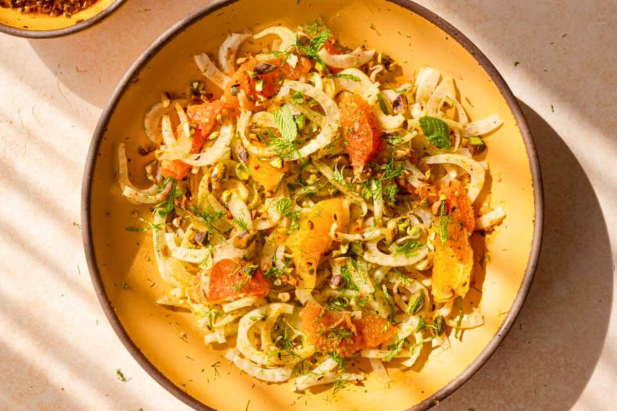 Fennel Orange Salad in a bowl.