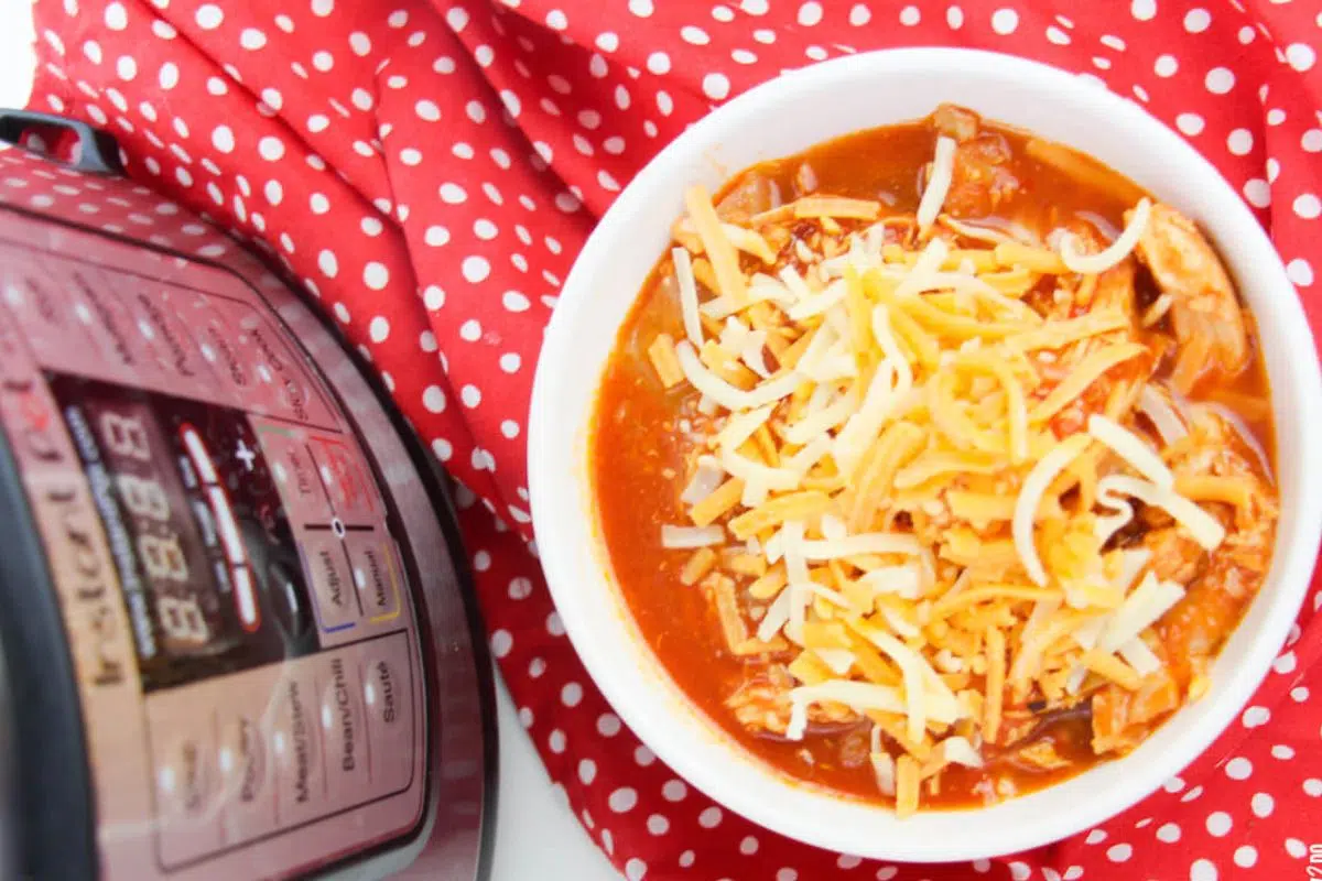 Keto Chicken Enchilada Soup in a bowl.