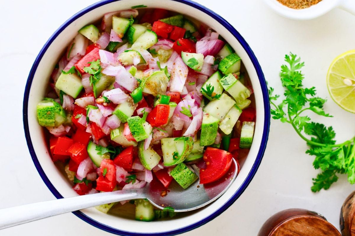 Indian Salad in a bowl.