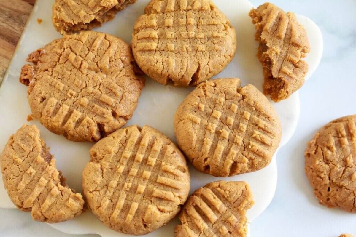 Peanut Butter Cookies overhead view.