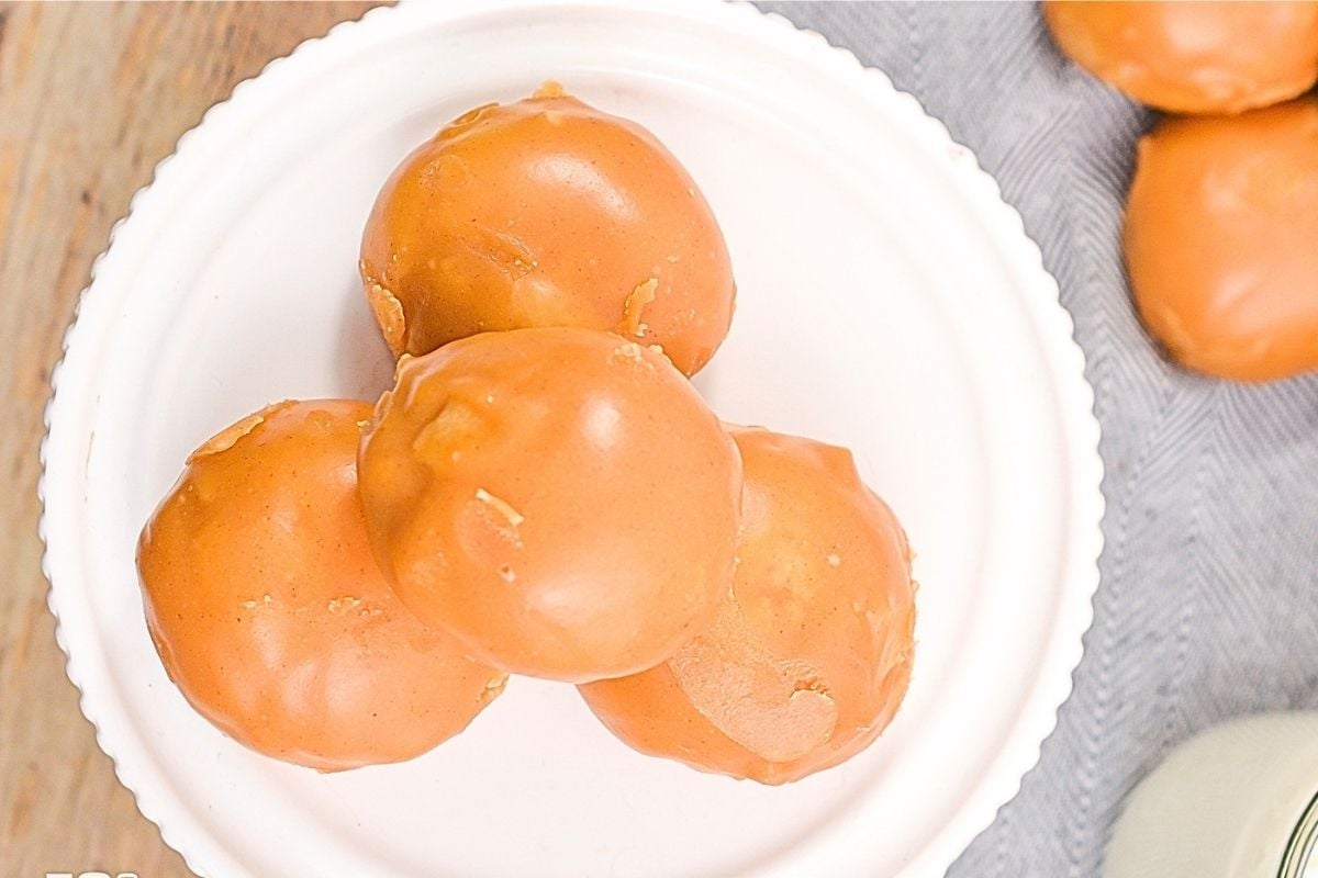 Keto Peanut Butter Donut Holes overhead view.