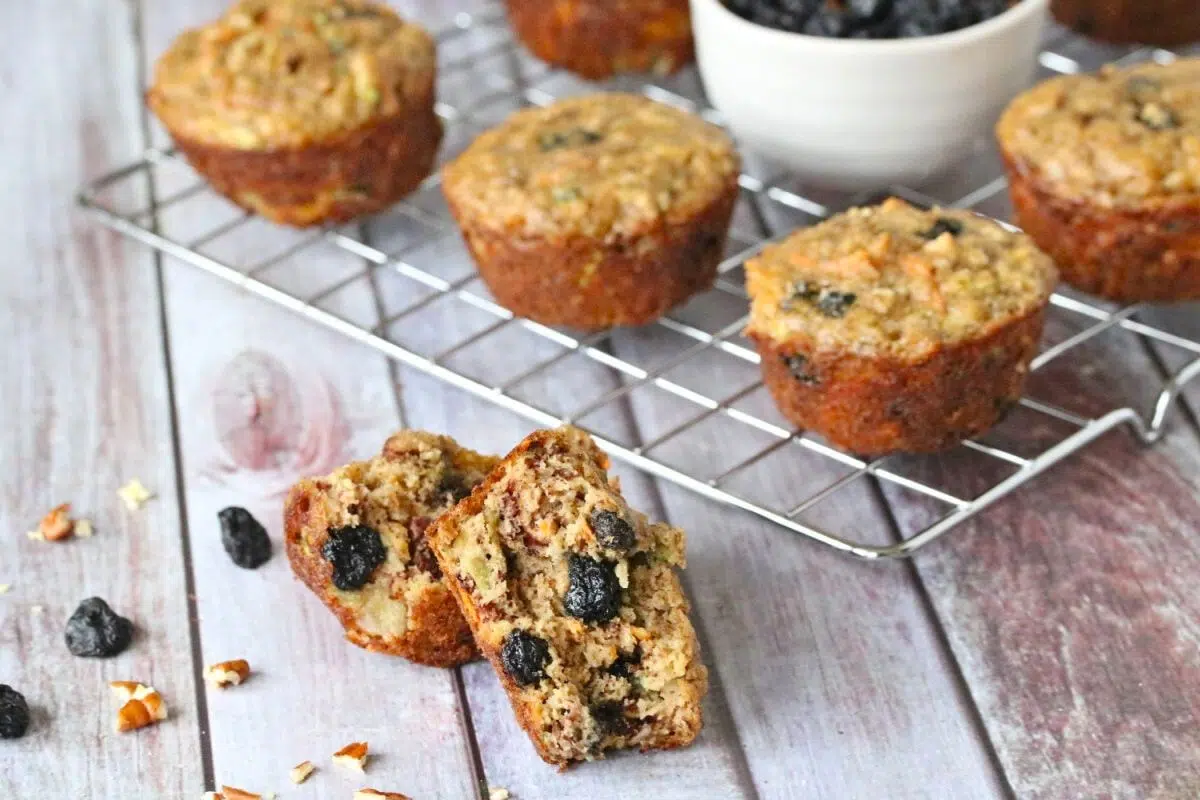 Morning Glory Muffins With Zucchini close up look.