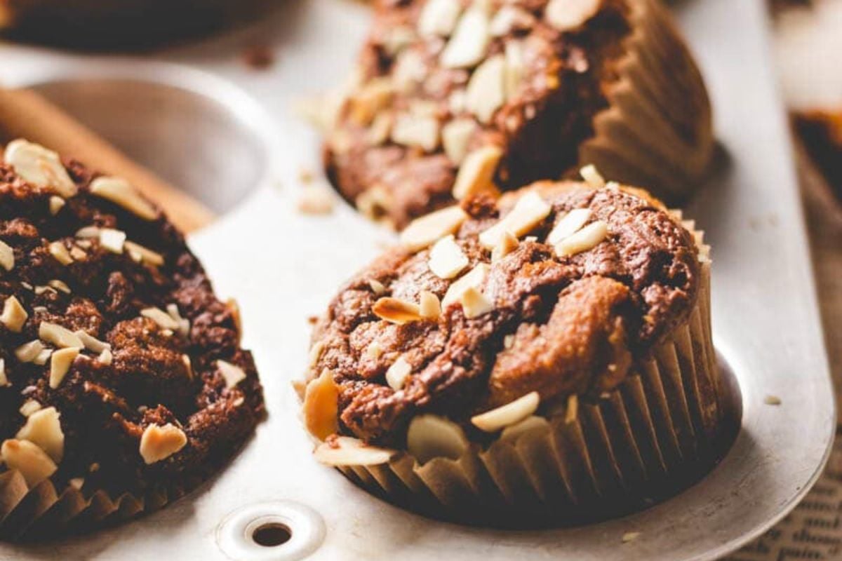 Nutella Pumpkin Muffins close up look.