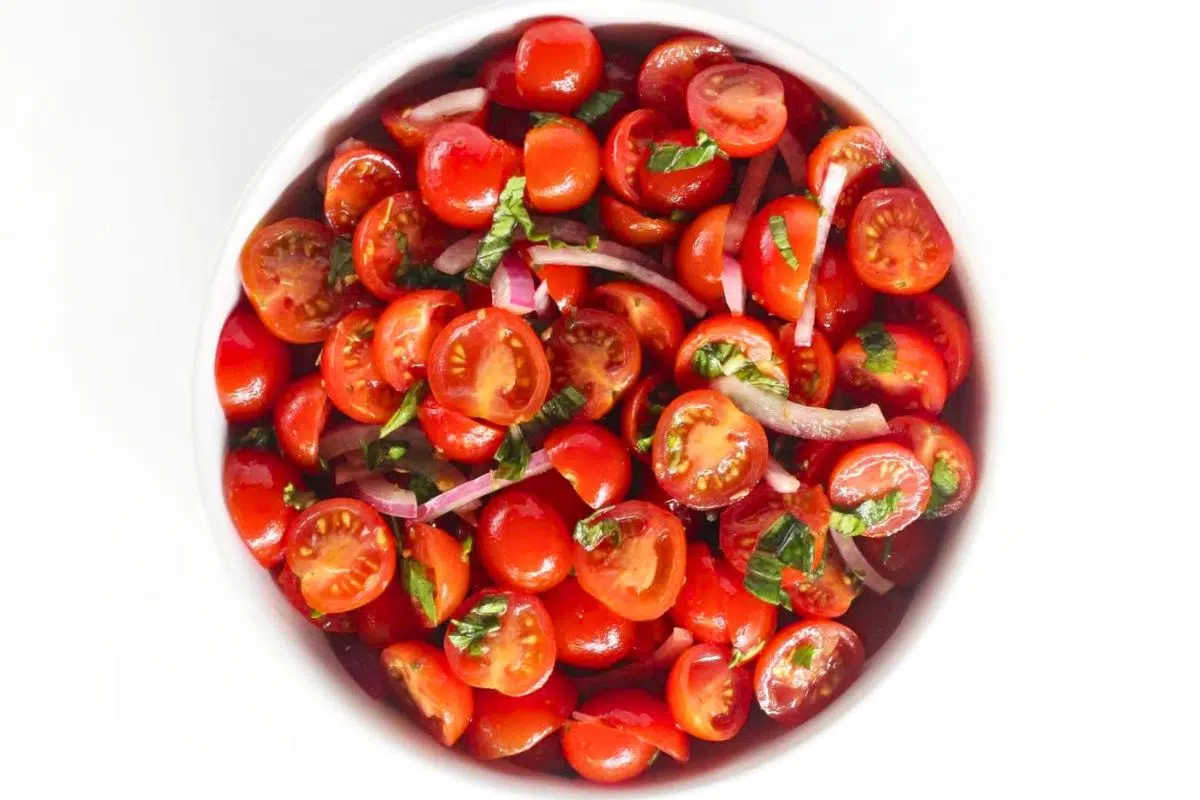 Italian Tomato Salad in a bowl.