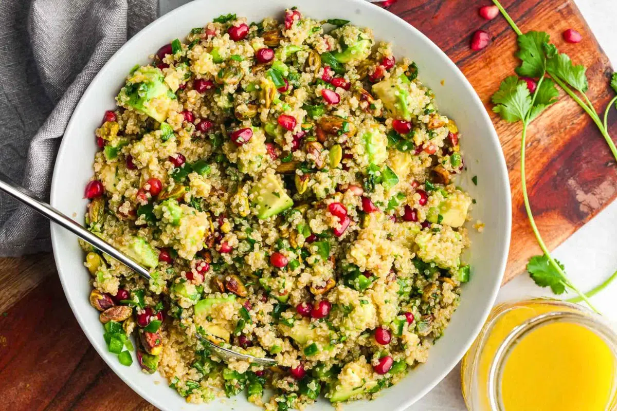 Zesty Quinoa Salad overhead view.