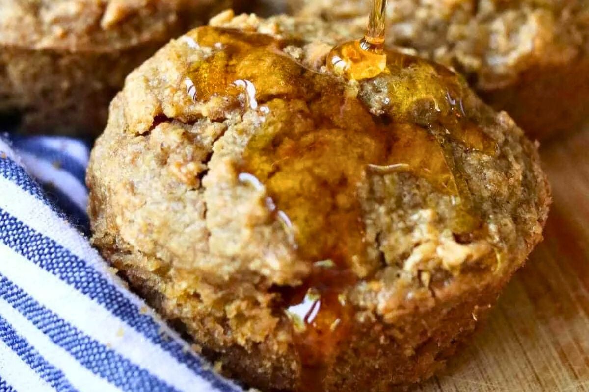 Apple Oat Muffins close up look.