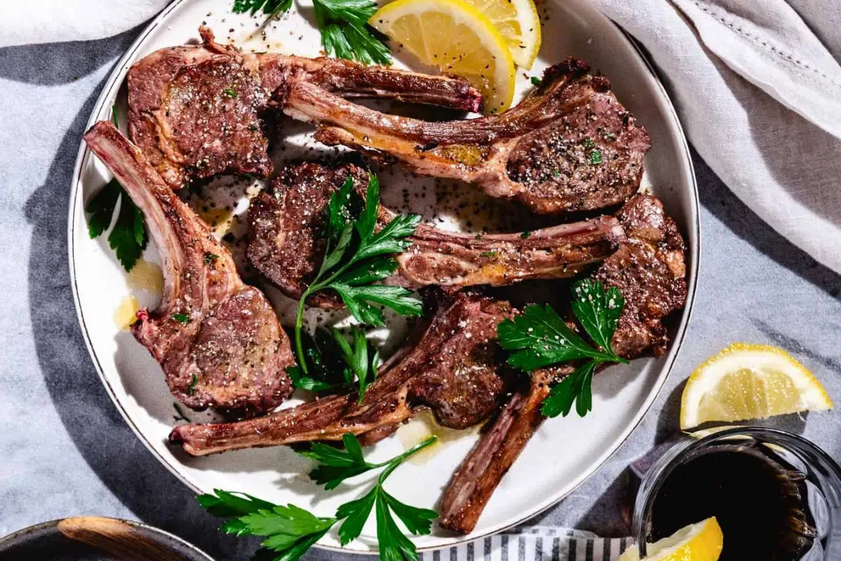 Lamb Chops overhead view.
