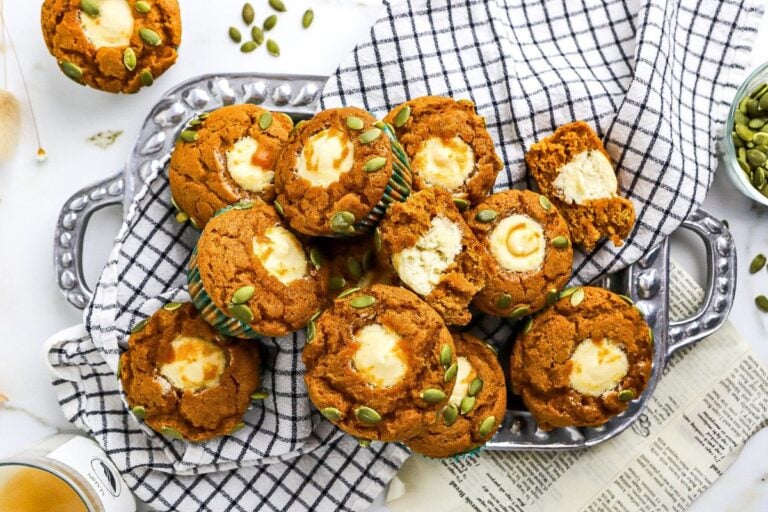 Starbucks Pumpkin Cream Cheese Muffins overhead view.