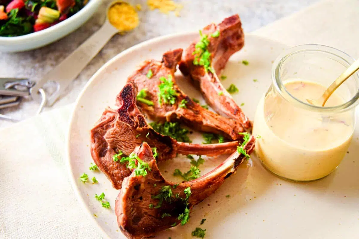 Electric Skillet Lamb Chops served on a plate.