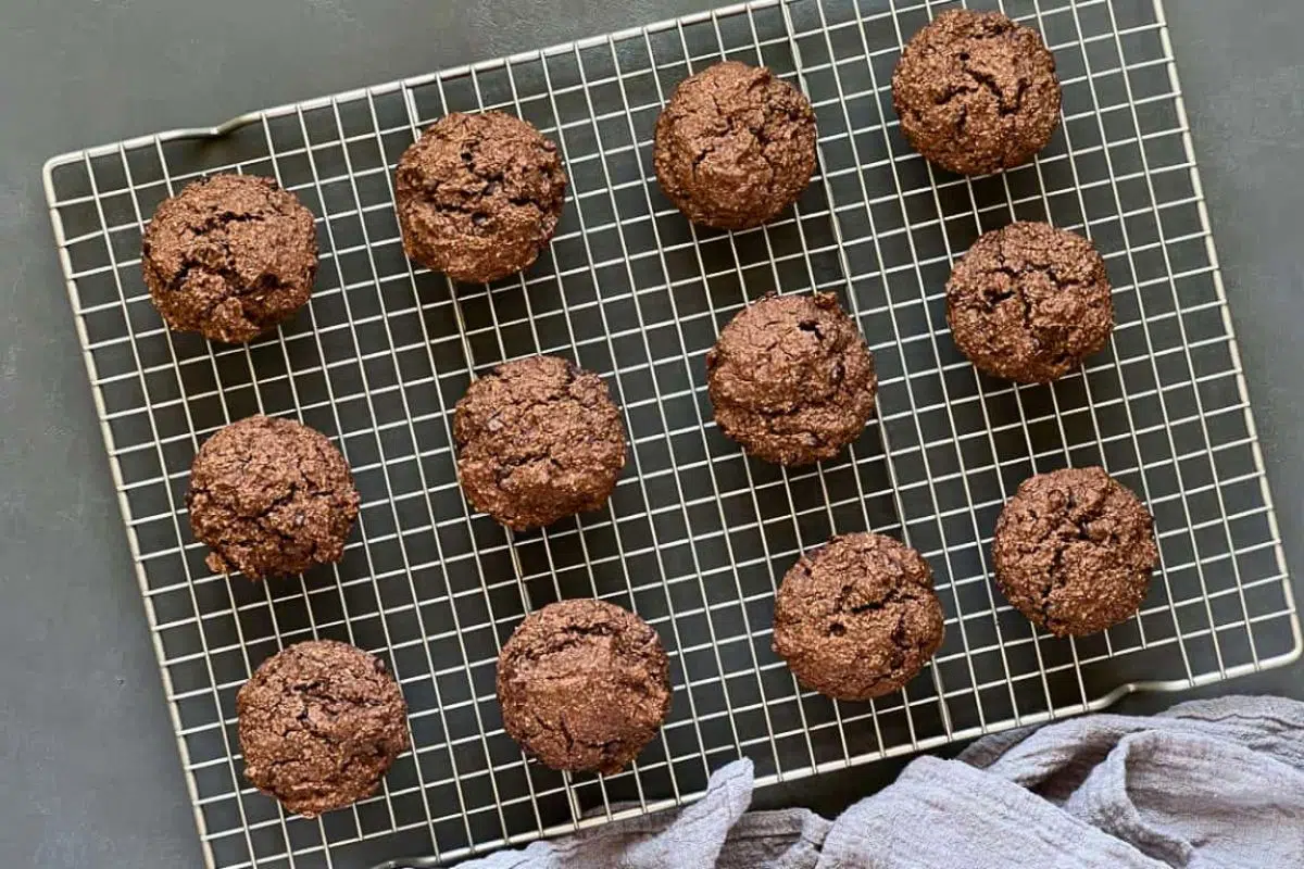 Chocolate Muffins overhead view.