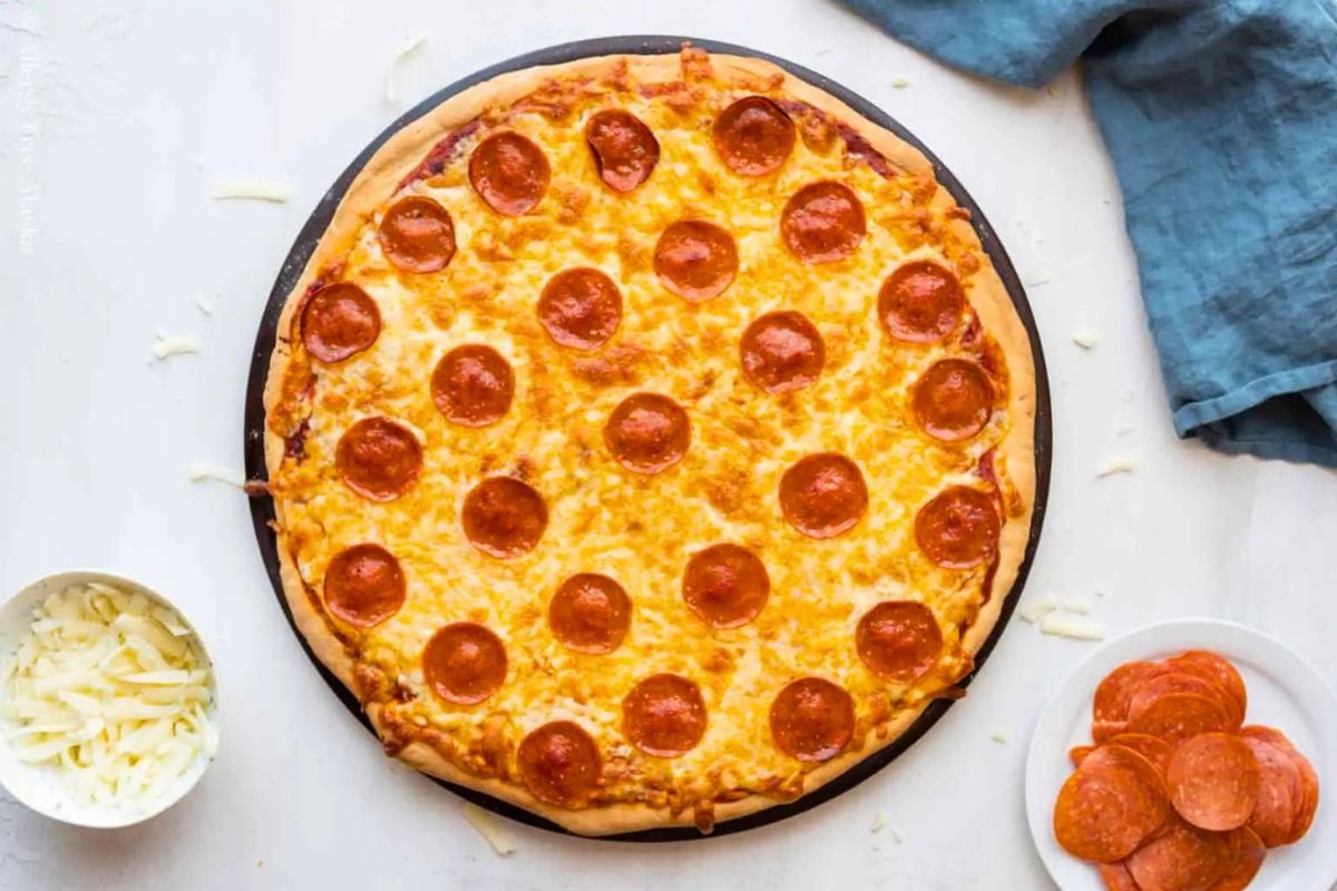 Gluten Free Pizza Crust overhead view.