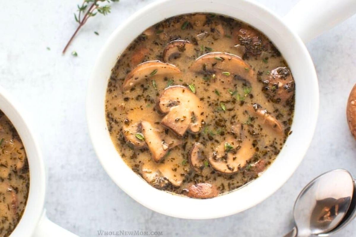 Mushroom Soup in a bowl.