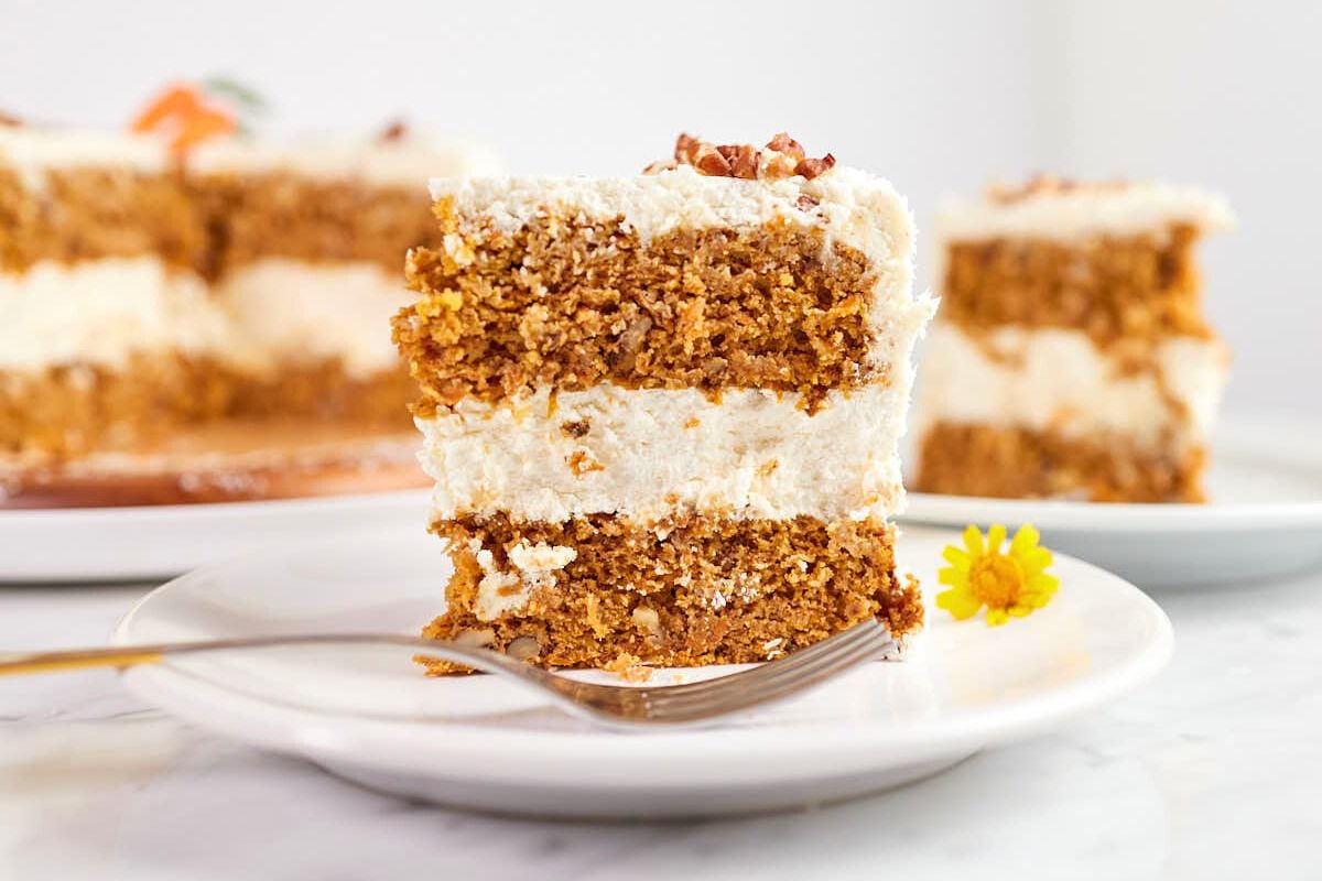 Keto Carrot Cake on a plate.