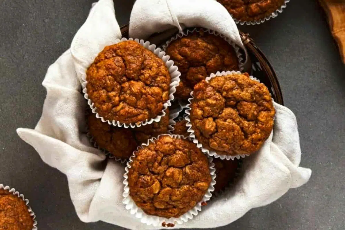 Oat Flour Vegan Muffin overhead view.