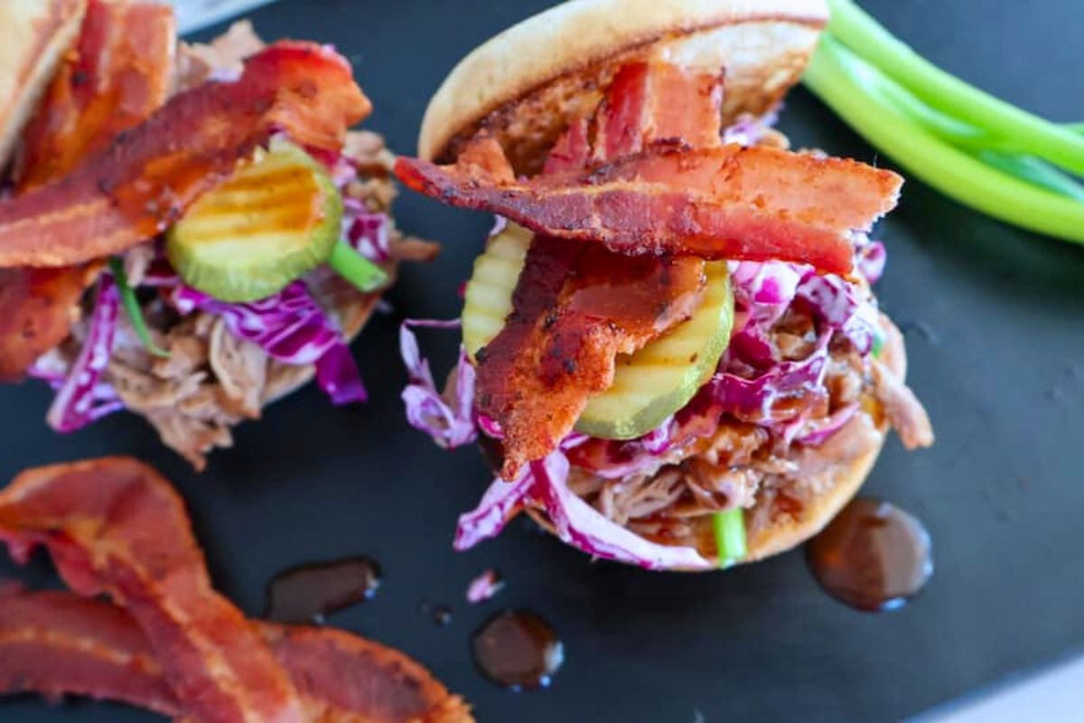 Pulled pork in a bun.