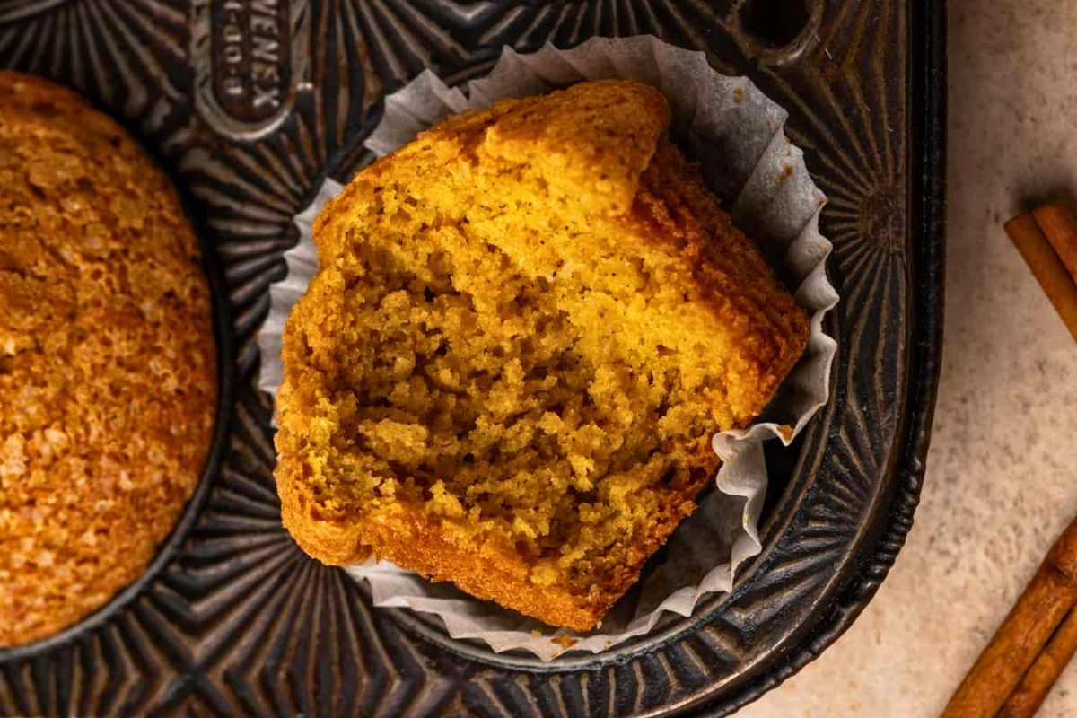 Pumpkin Banana Muffins close up look.