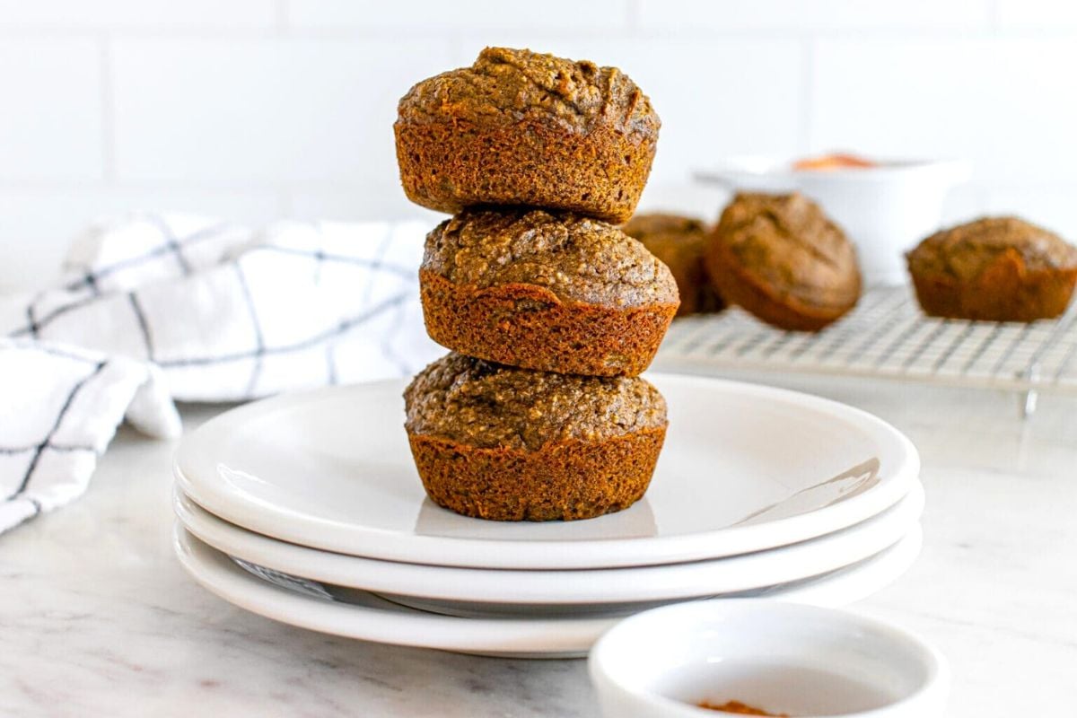 Pumpkin Buckwheat Muffins served on a plate.