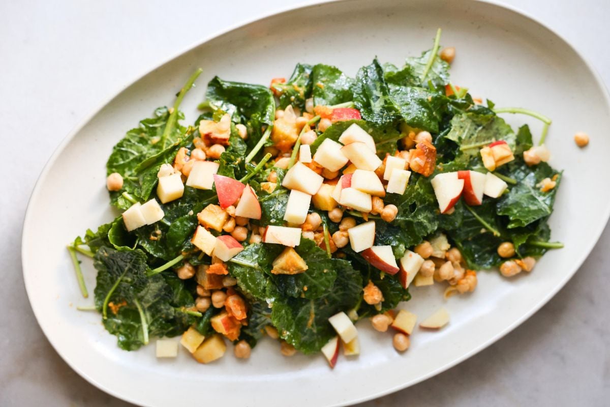 Baby Kale Salad on a plate.