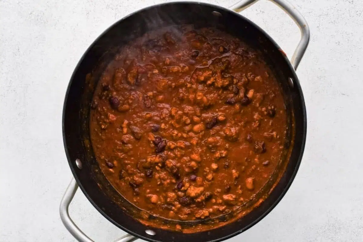 Turkey Chili overhead view.