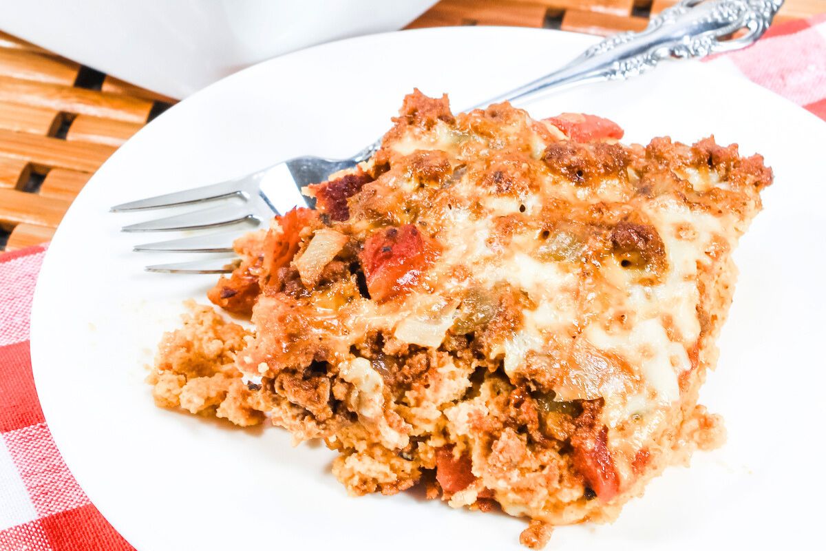 Keto Enchilada Bake on a plate.