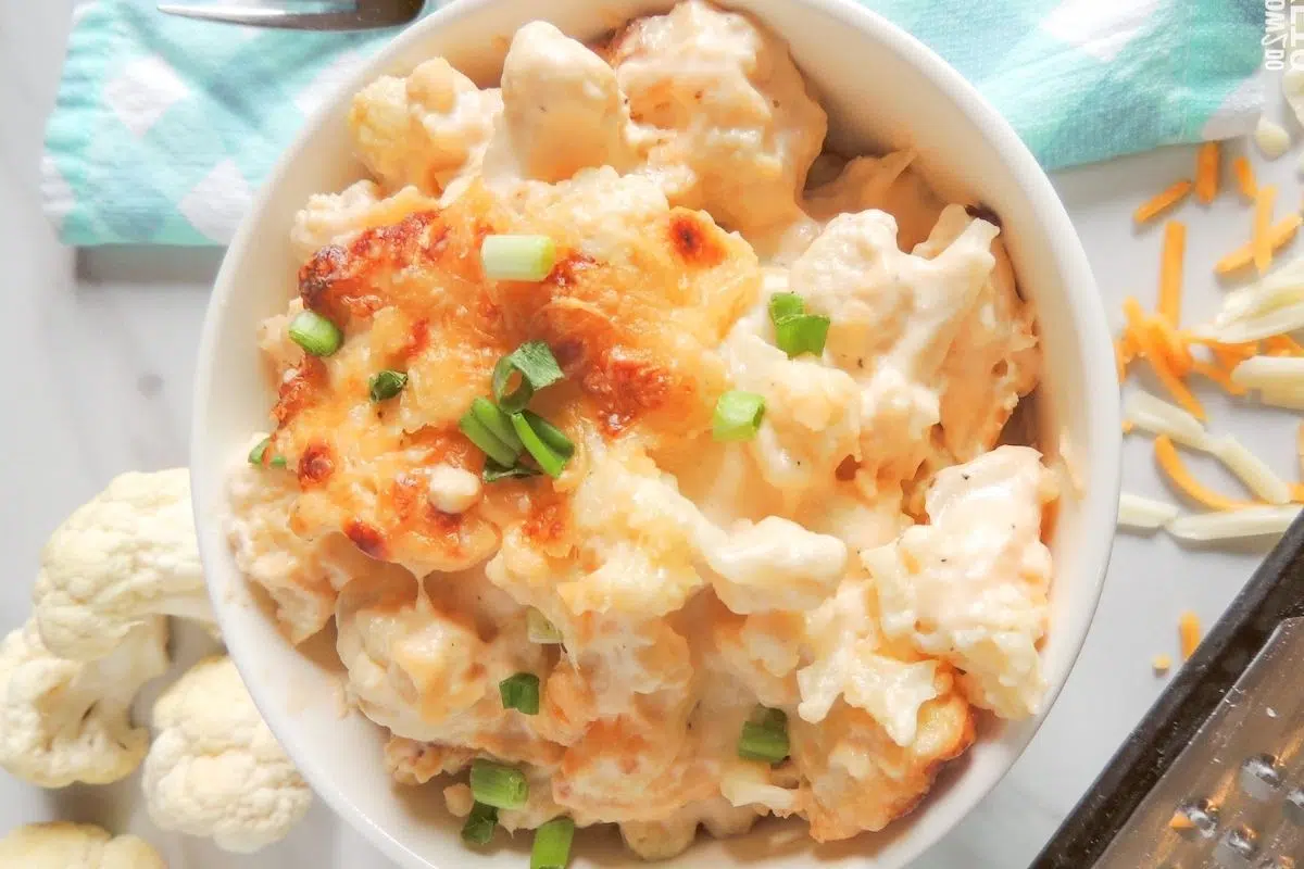 Keto Mac and Cheese in a bowl.