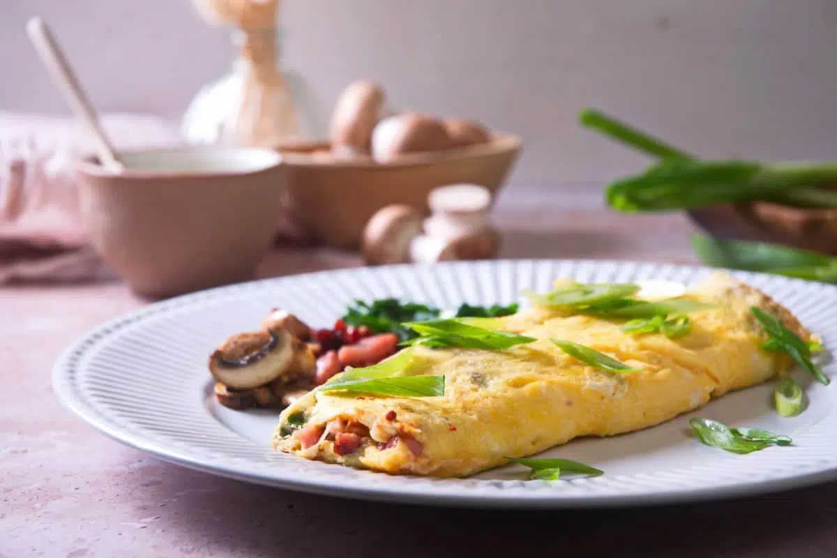 Kimchi Omelette overhead view.