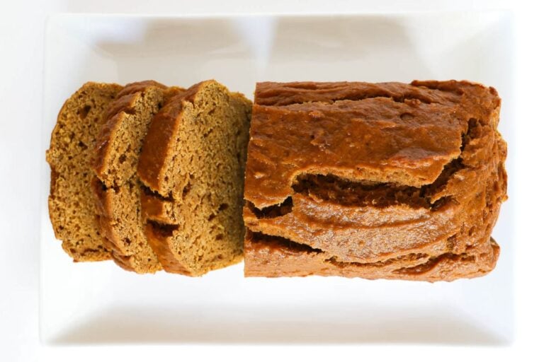 Pumpkin Banana Bread overhead view.