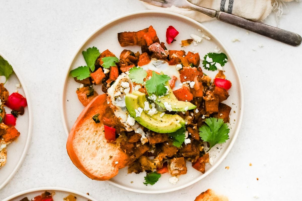 Sweet Potato Hash overhead view.