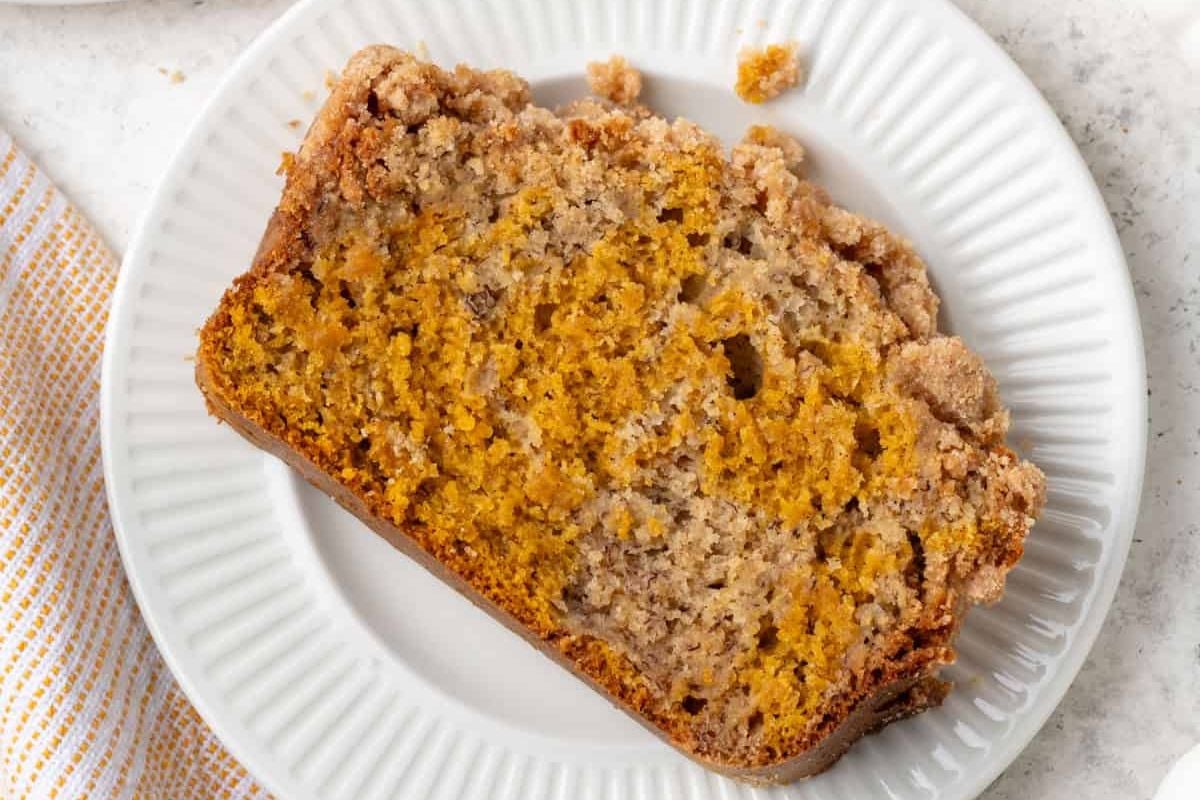 Banana Pumpkin Bread on a plate.