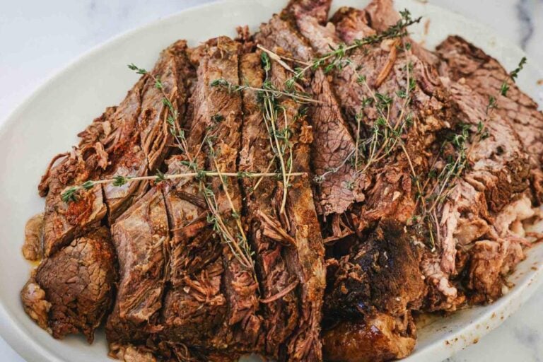 Instant Pot brisket on a plate.