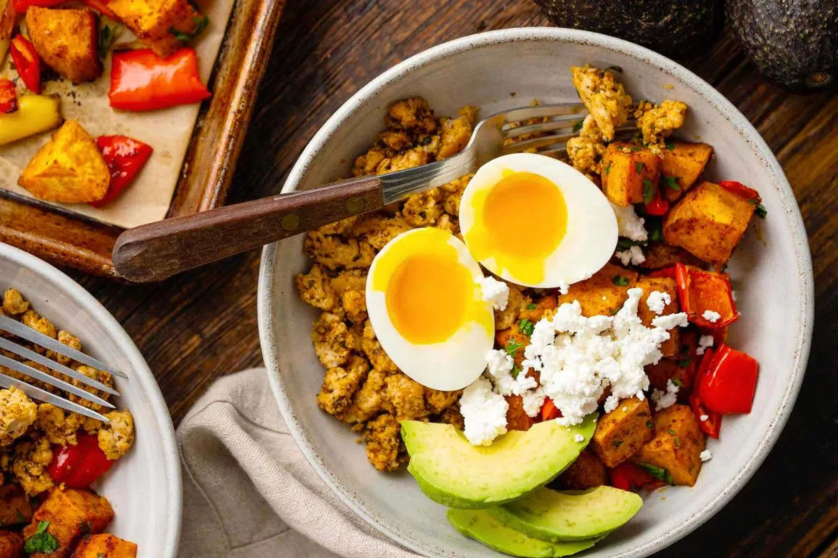 Sweet Potato Breakfast Bowl overhead view.