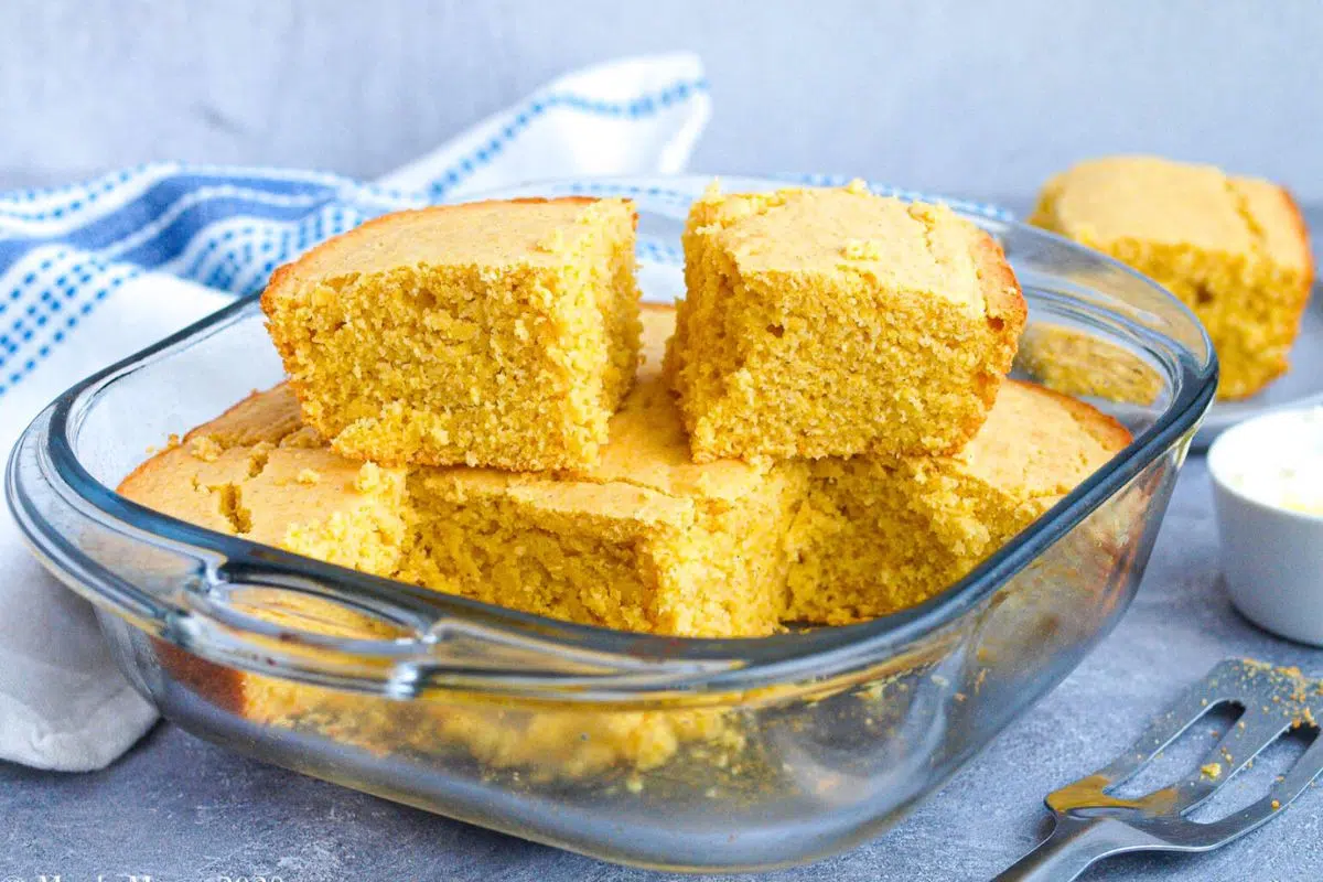 Homemade Gluten-Free Cornbread close up look.