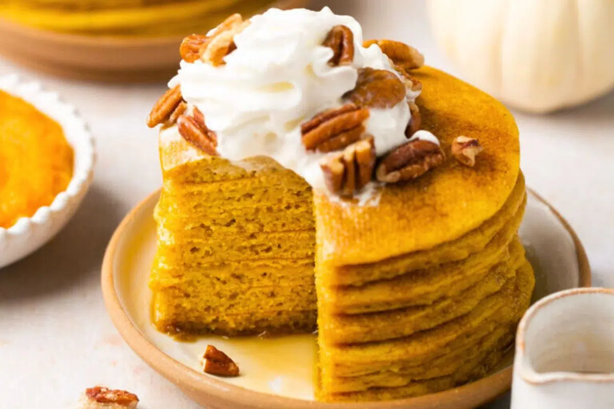 Pumpkin Pancakes close up look.