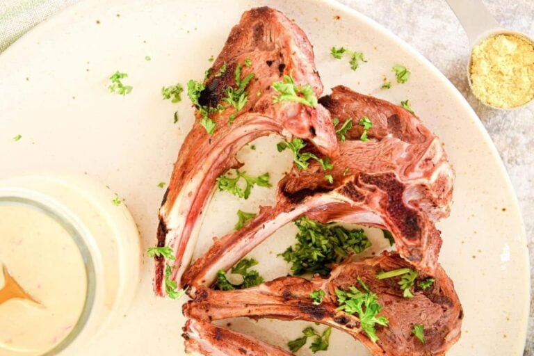 Electric Skillet Lamb Chops served on a plate.
