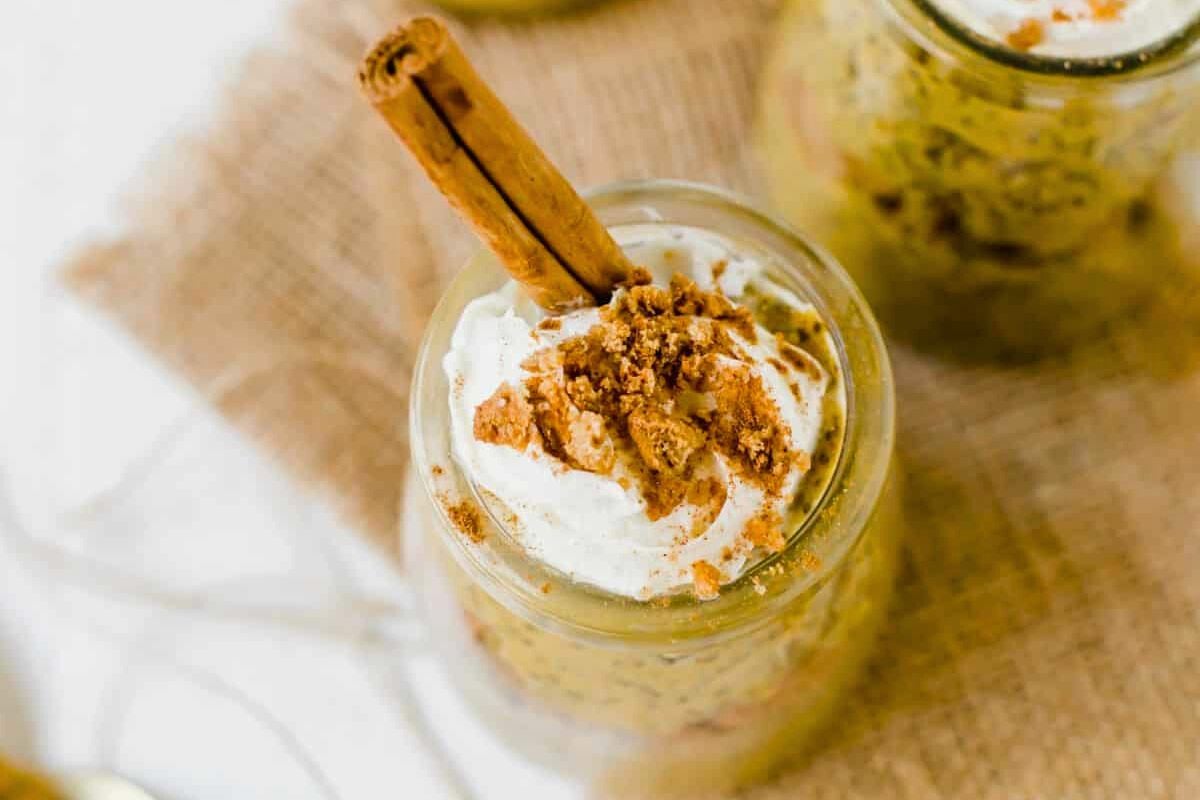 Pumpkin Chia Pudding overhead view.